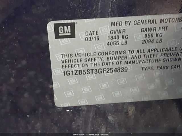 1G1ZB5ST3GF254839 Chevrolet MALIBU LS