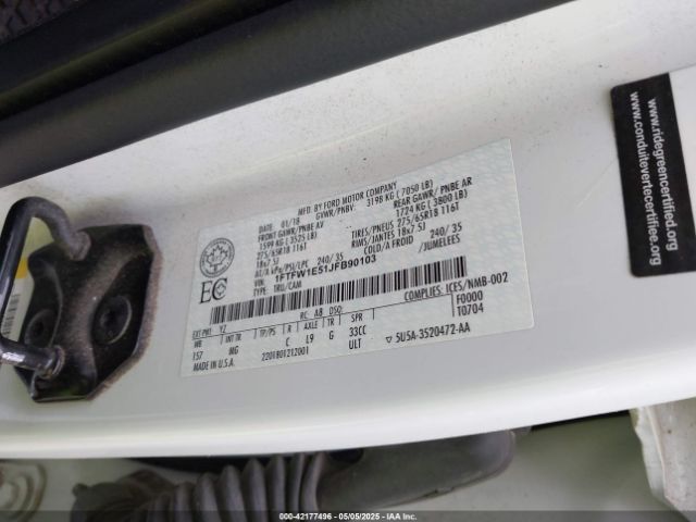 1FTFW1E51JFB90103 Ford F-150 Xlt