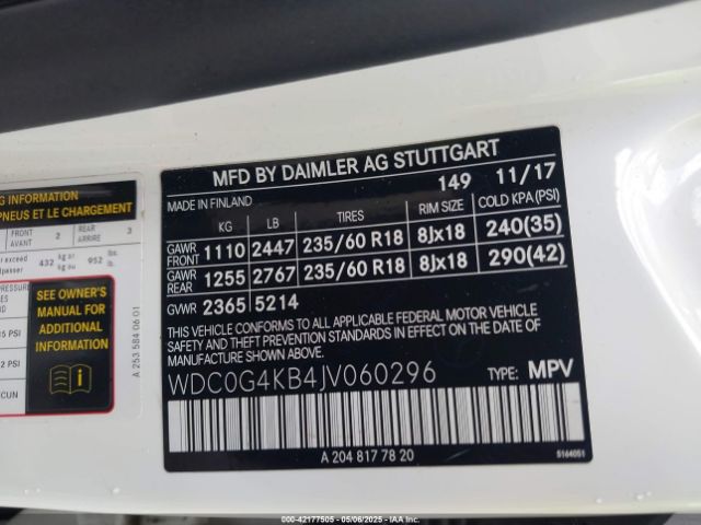 WDC0G4KB4JV060296 Mercedes-Benz Glc 300 4matic