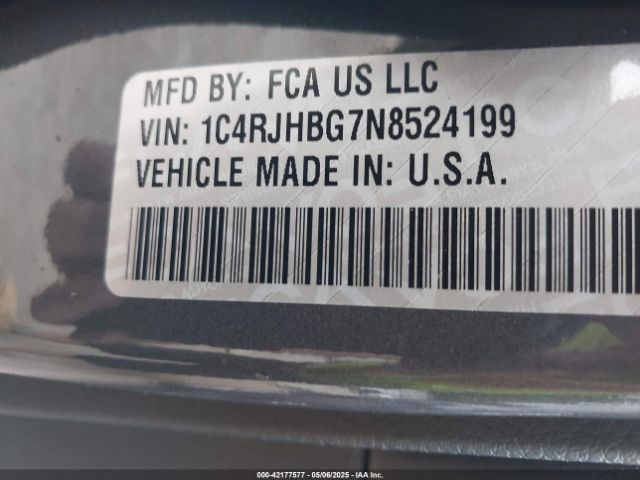 1C4RJHBG7N8524199 Jeep Grand Cherokee Limited 4x4