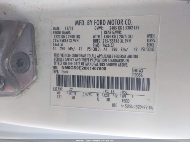 NM0GS9E20K1407608 Ford Transit Connect Xl