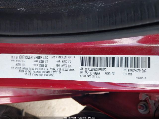 2012 CHRYSLER 200 1C3CCBBG5CN298597 Photo 8