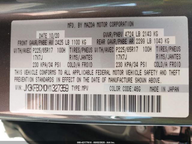 JM3KFBCM0M1327359 Mazda Cx-5 Touring