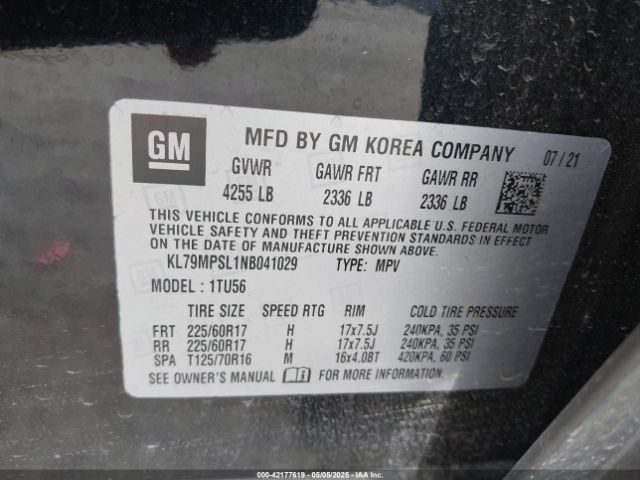 2022 CHEVROLET TRAILBLAZER KL79MPSL1NB041029 Photo 8