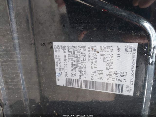5N1AL0MM6FC513040 Infiniti QX60