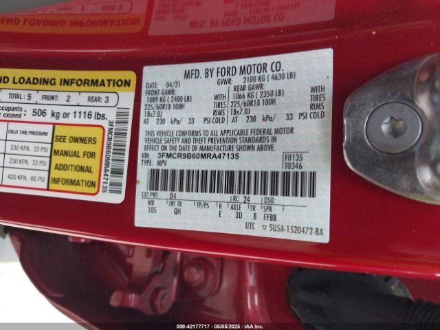 3FMCR9B60MRA47135 Ford Bronco Sport Big Bend