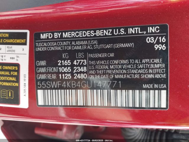 55SWF4KB4GU147771 Mercedes-Benz C 300 4matic/luxury 4matic/sport 4matic
