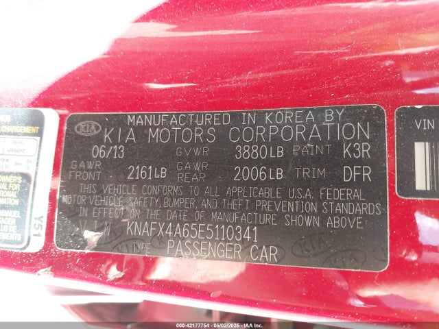 KIA FORTE LX 2014 KNAFX4A65E5110341 Image 9