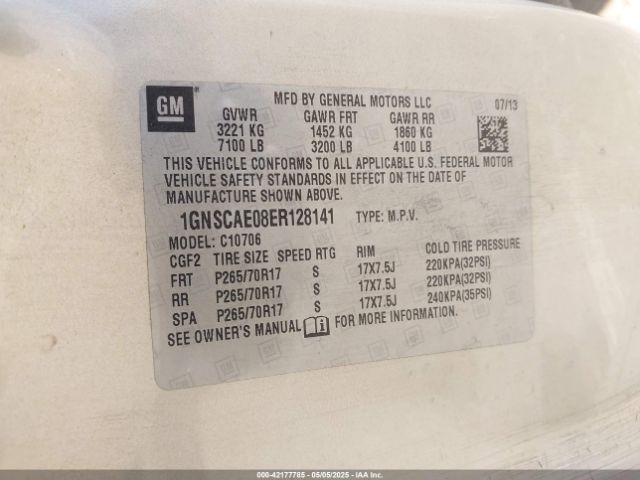1GNSCAE08ER128141 Chevrolet Tahoe Ls