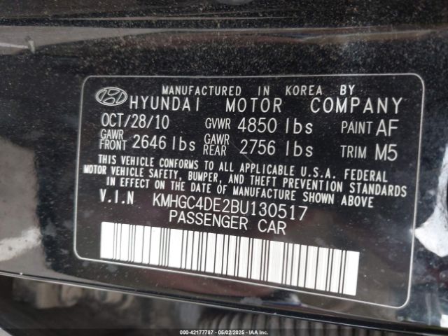 2011 HYUNDAI GENESIS KMHGC4DE2BU130517 Photo 8