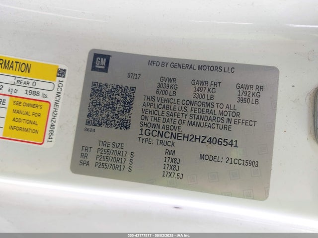 1GCNCNEH2HZ406541 Chevrolet Silverado 1500 Wt