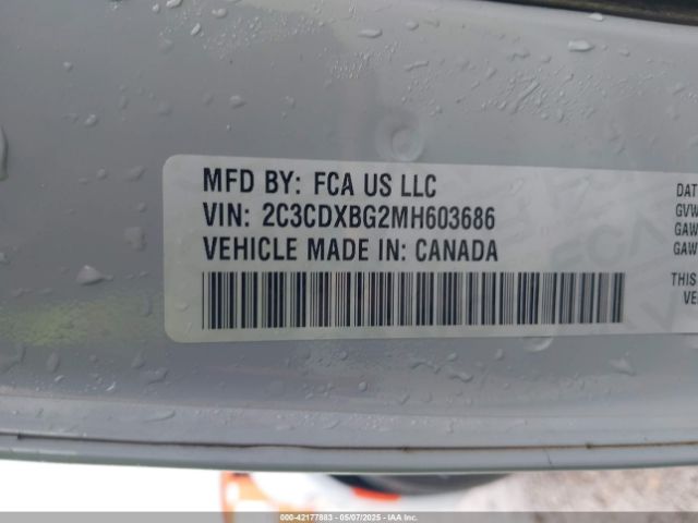 2C3CDXBG2MH603686 Dodge Charger Sxt Rwd