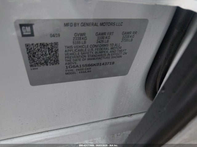2019 CADILLAC CTS-V 1G6A15S66K0143718 Photo 8