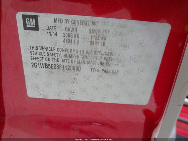 2G1WB5E38F1120090 Chevrolet Impala Limited Lt