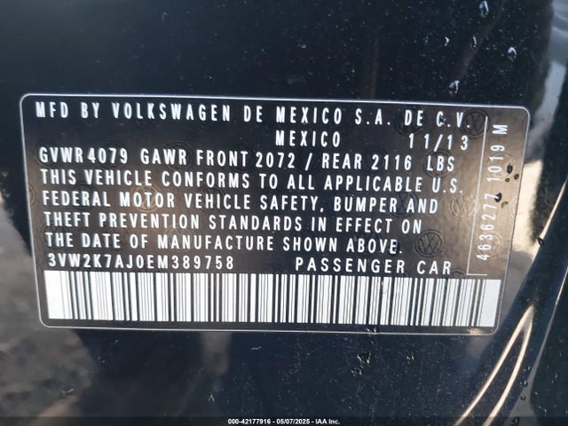 3VW2K7AJ0EM389758 Volkswagen 2014