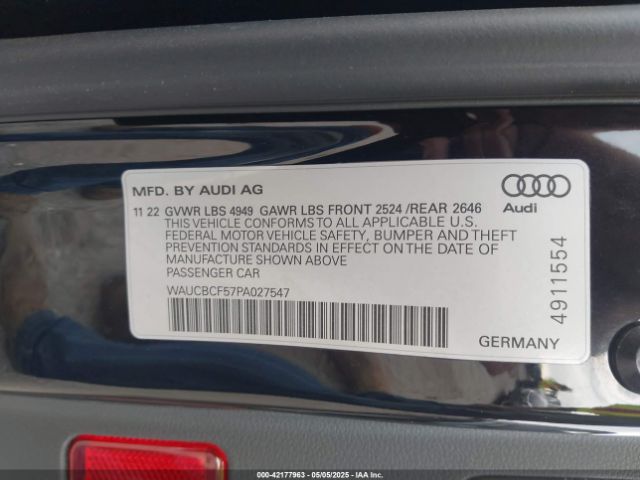 2023 AUDI A5 SPORTBACK WAUCBCF57PA027547 Photo 8