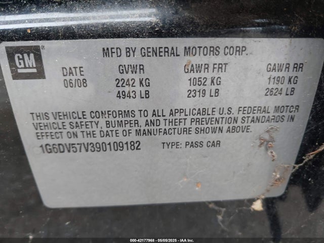 2009 CADILLAC CTS 1G6DV57V390109182 Photo 8