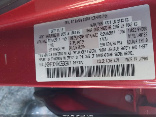 JM3KFBCM7K0530977 Mazda Cx-5 Touring