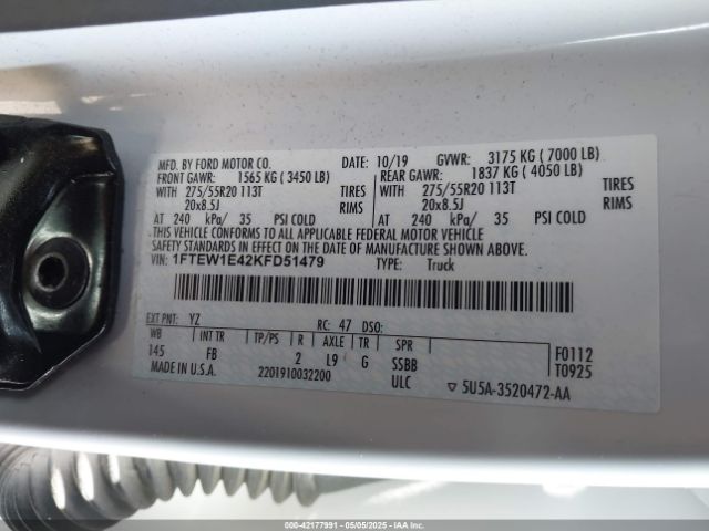 1FTEW1E42KFD51479 Ford F-150 Xlt