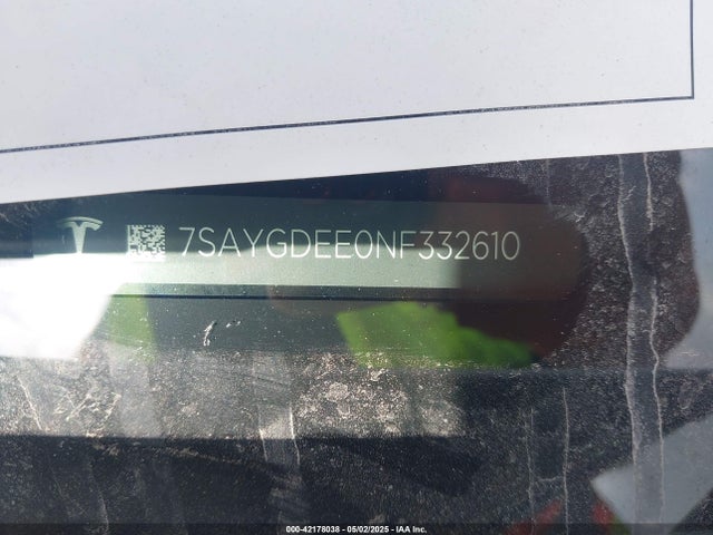 2022 TESLA MODEL Y 7SAYGDEE0NF332610 Photo 8