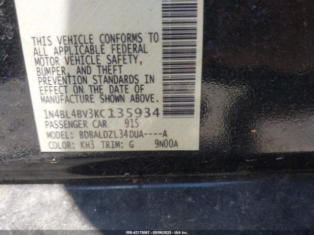 2019 NISSAN ALTIMA 1N4BL4BV3KC135934 Photo 8