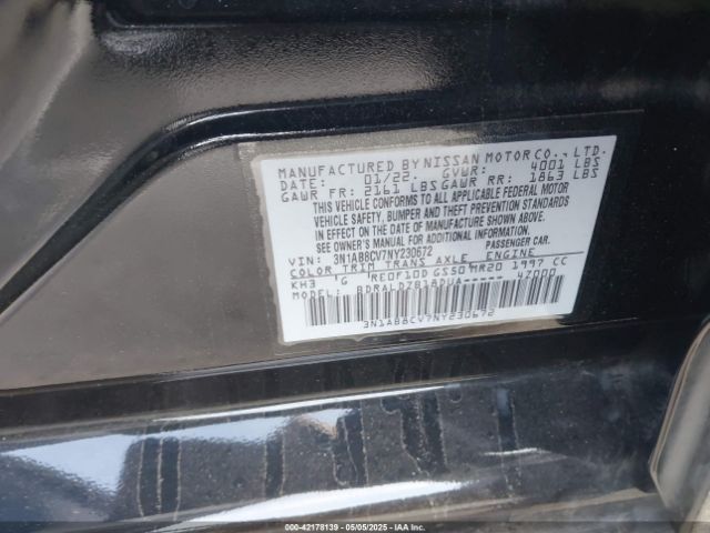 3N1AB8CV7NY230672 Nissan 2022