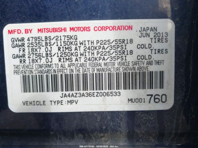 2014 MITSUBISHI OUTLANDER JA4AZ3A36EZ006533 Photo 8