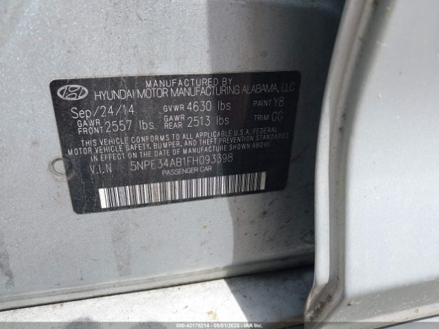 5NPE34AB1FH093398 Hyundai Sonata Sport 2.0t