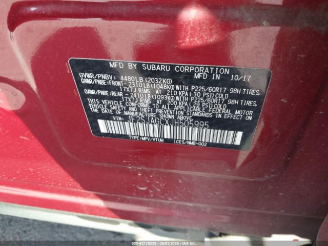 JF2SJAGCXJH505995 Subaru Forester 2.5i Premium