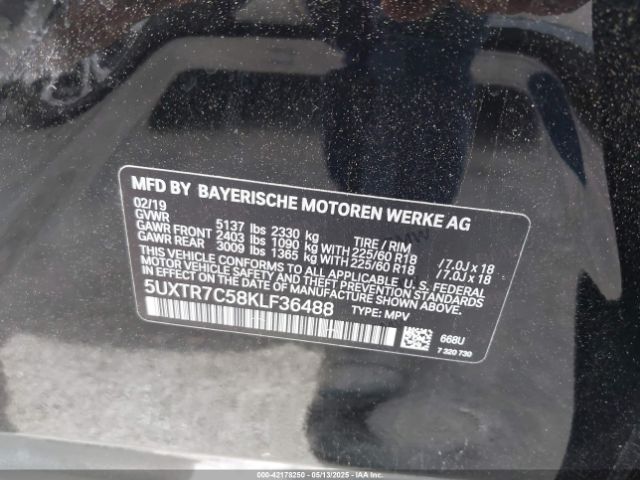 5UXTR7C58KLF36488 BMW X3 Sdrive30i