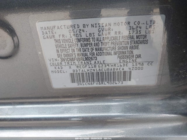 3N1CN8FV8RL902673 Nissan Versa 1.6 Sr