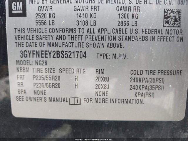 2011 CADILLAC SRX 3GYFNEEY2BS521704 Photo 8