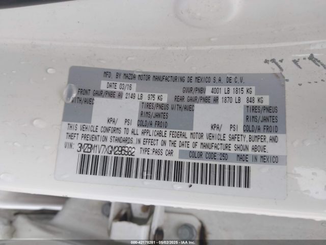 3MZBM1V7XGM296982 Mazda pe