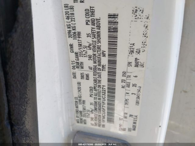 1FMCU0F71FUC32271 Ford ESCAPE S