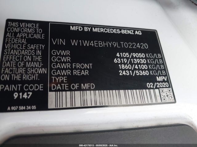 W1W4EBHY9LT022420 Mercedes-Benz Sprinter 2500 Standard Roof V6