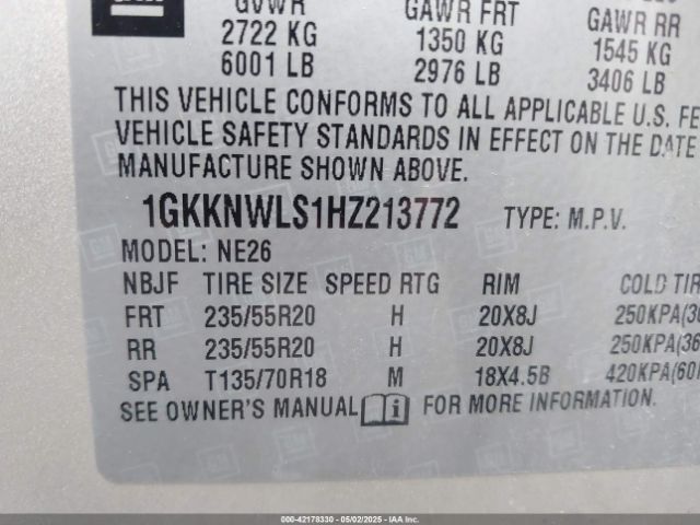 1GKKNWLS1HZ213772 GMC Acadia Slt-2