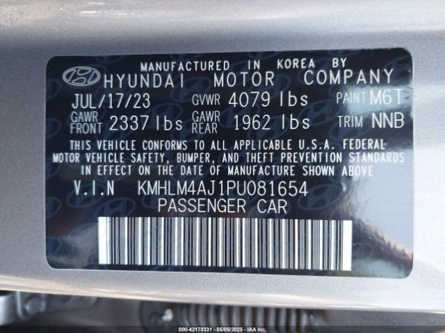 2023 HYUNDAI ELANTRA HYBRID KMHLM4AJ1PU081654 Photo 8