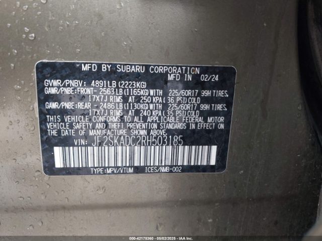 2024 SUBARU FORESTER JF2SKADC2RH503185 Photo 8