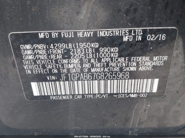 JF1GPAB67G8265968 Subaru Impreza 2.0i Premium