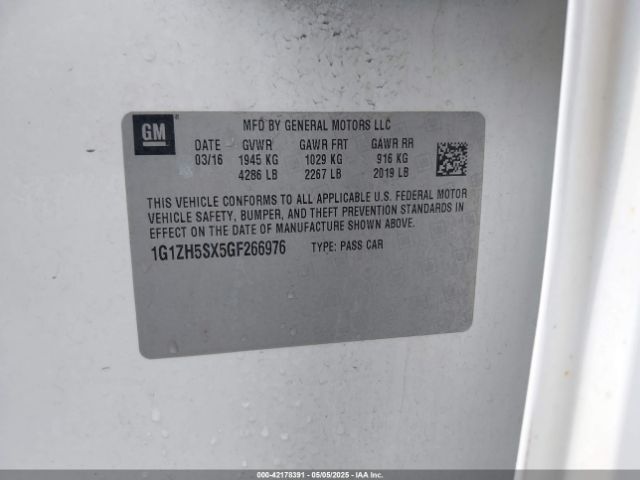 1G1ZH5SX5GF266976 Chevrolet Malibu Premier