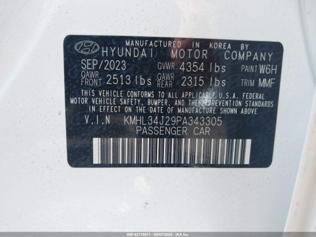 KMHL34J29PA343305 Hyundai t-gdi gamma ii