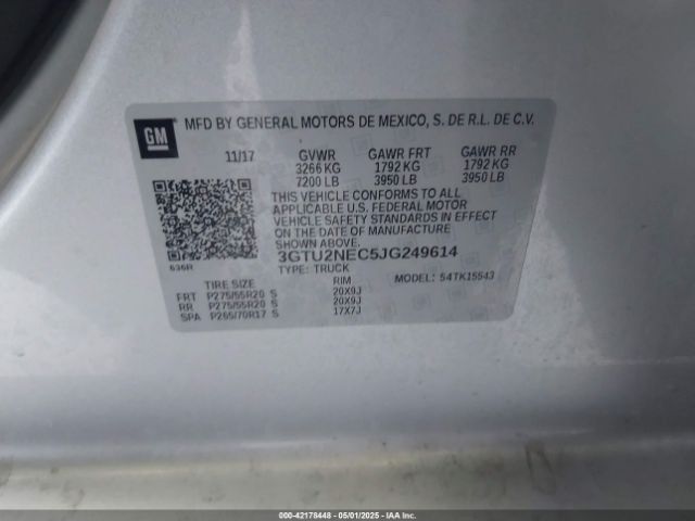 3GTU2NEC5JG249614 GMC Sierra 1500 Slt