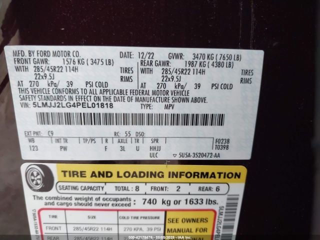 5LMJJ2LG4PEL01818 Lincoln Navigator Reserve