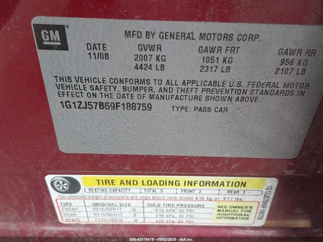 2009 CHEVROLET MALIBU 1G1ZJ57B69F188759 Photo 8