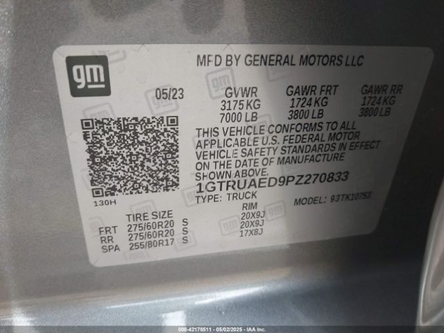 2023 GMC SIERRA 1500 1GTRUAED9PZ270833 Photo 8
