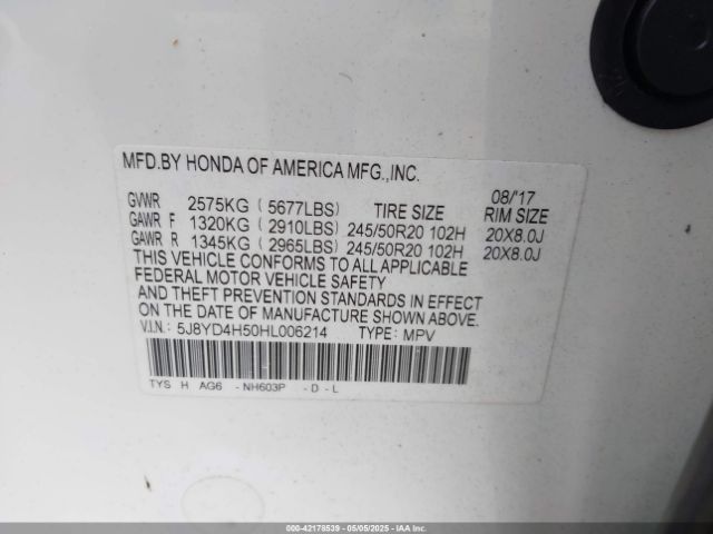 5J8YD4H50HL006214 Acura Mdx Technology