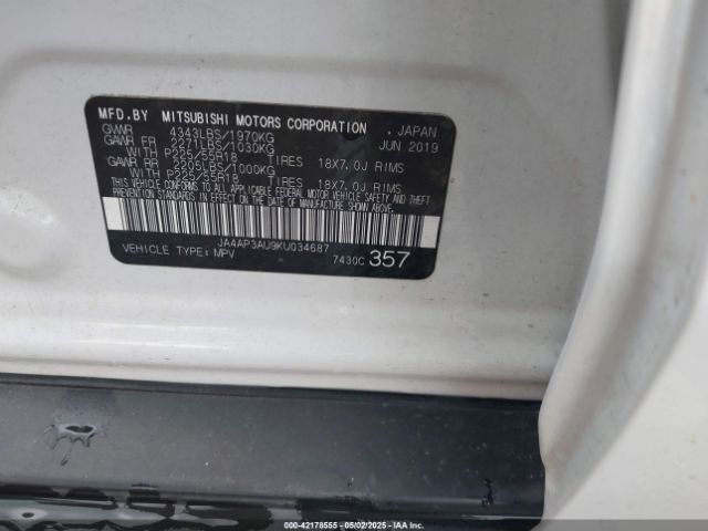 2019 MITSUBISHI OUTLANDER SPORT JA4AP3AU9KU034687 Photo 8