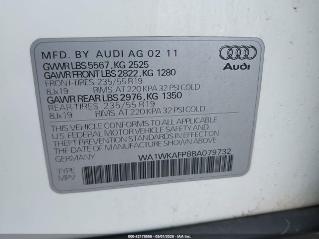 2011 AUDI Q5 WA1WKAFP8BA079732 Photo 8