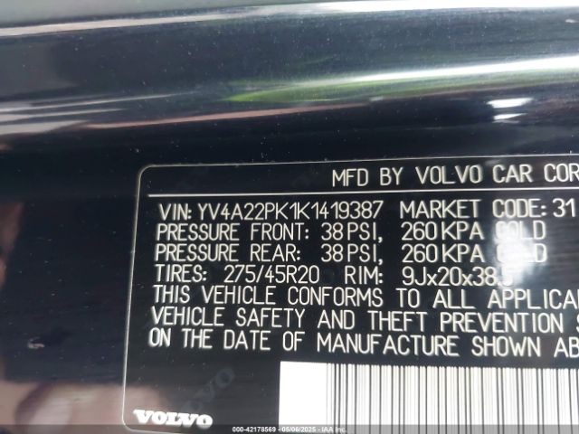 YV4A22PK1K1419387 Volvo Xc90 T6 Momentum