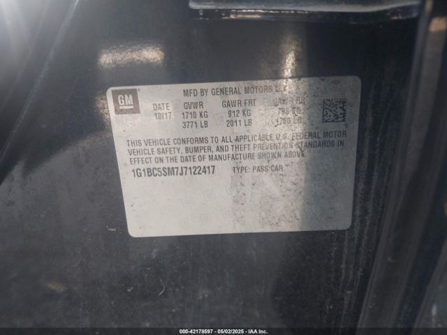 2018 CHEVROLET CRUZE 1G1BC5SM7J7122417 Photo 8